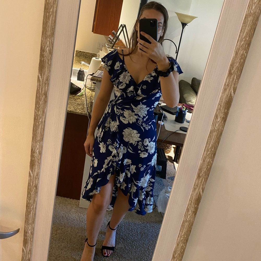 Aqua floral dress
